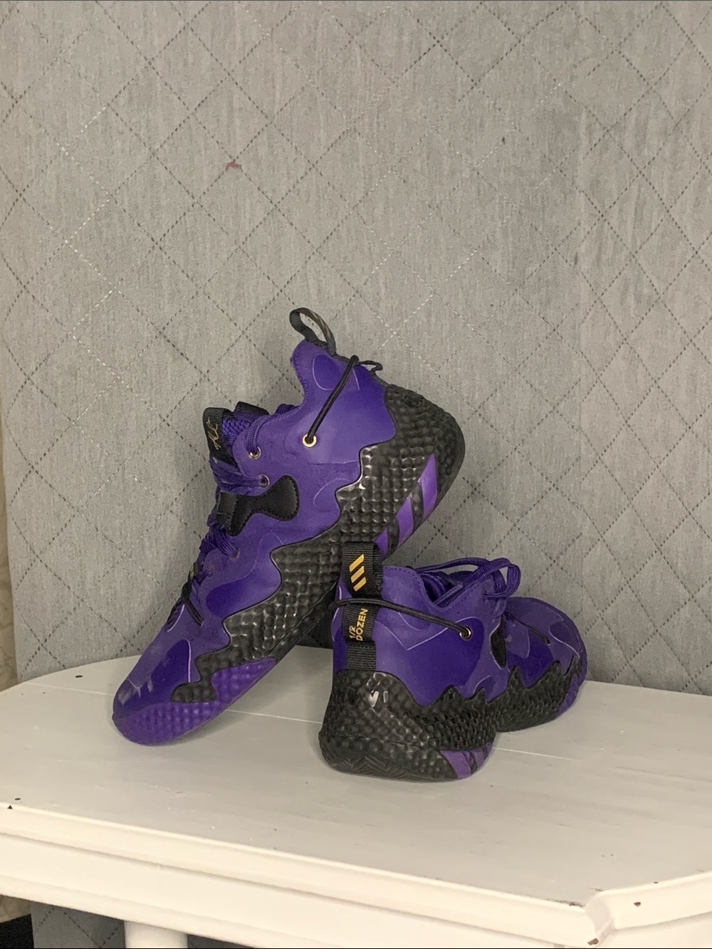 #170 Adidas Purple & Black Basketball Shoes